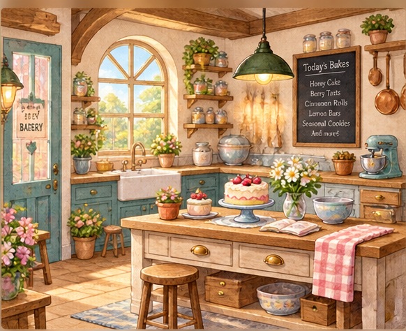 Cozy bakery interior